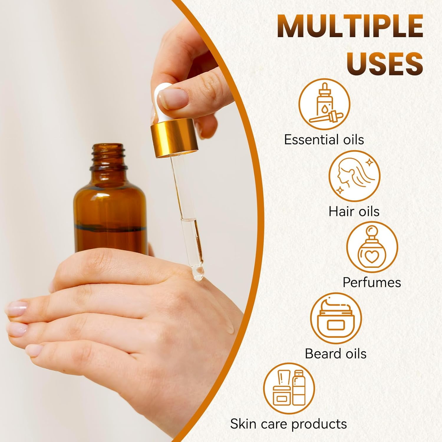 Fayrvind 6 Pack 30Ml Amber Glass Dropper Bottles, Small Travel Bottle with Pipette, Mini Boston Refill Cosmetic for Essential Oil, Liquid, Lab Dispenser, Serum, Aromatherapy, with 12 Labels and Pen