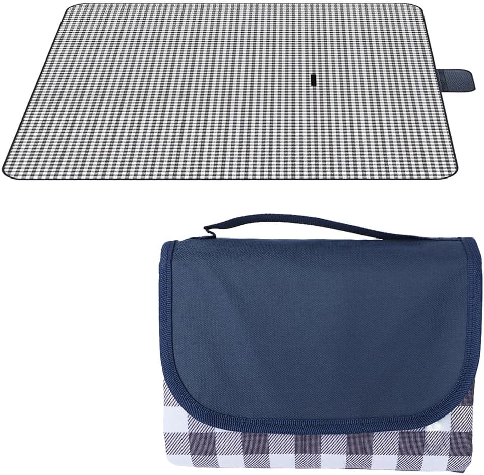 Picnic Blanket Waterproof Extra Large, Foldable Beach Mat Portable Picnic Rug, Multi-Purpose Camping Rug, for Garden, Balcony, Backyard, Beach (Blue, 200X200Cm) image number 6