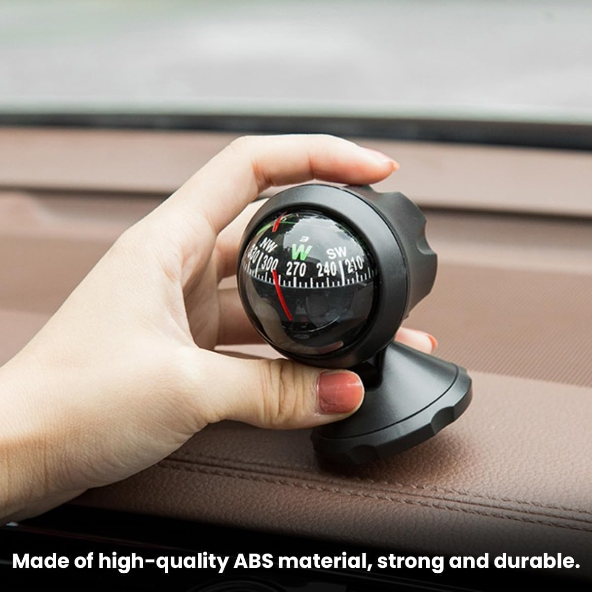 Car Compass Ball, Dash Mount Adjustable Compass Ball with Bottom Stick, Navigation Hiking Direction Pointing Guide Ball for Marine Boat Truck Caravan Outdoor, Universal Car Accessories image number 2