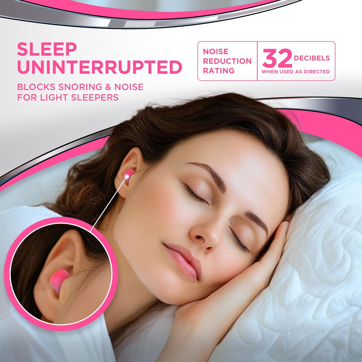 HEAROS Sleep Pretty in Pink Ear Plugs for Sleeping image number 6