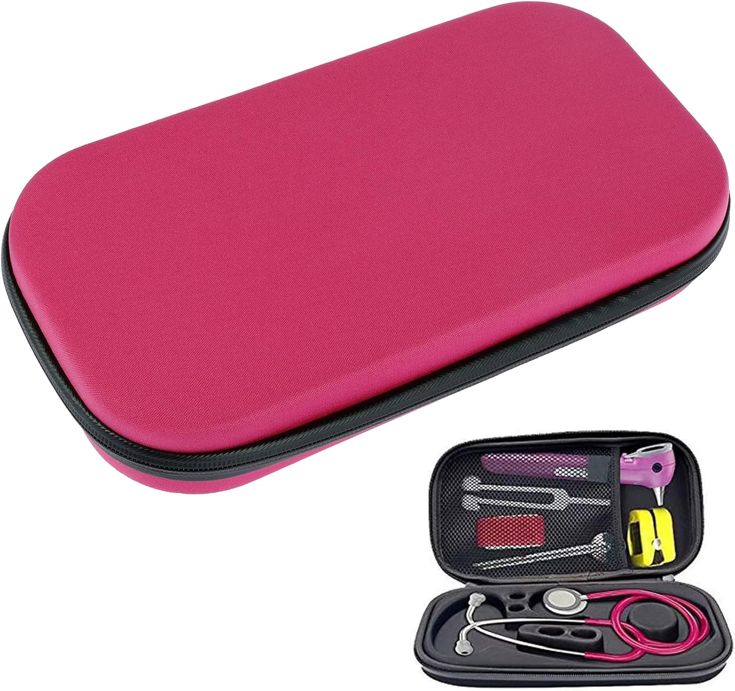 Stethoscope Case Shockproof Travel Storage Bag Portable Stethoscope Hard Carrying Case Lightweight Bag Travel Stethoscope Case Compact for Nurses Doctors (Black)