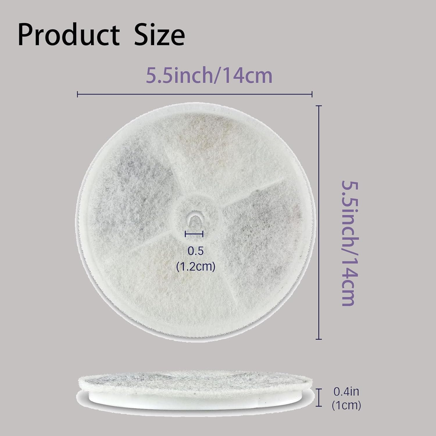 PET Standard Water Filters, Pack of 5 Replacement Filter Fit, Compatible with Most Cat Fountain and Pet Water Fountain image number 3