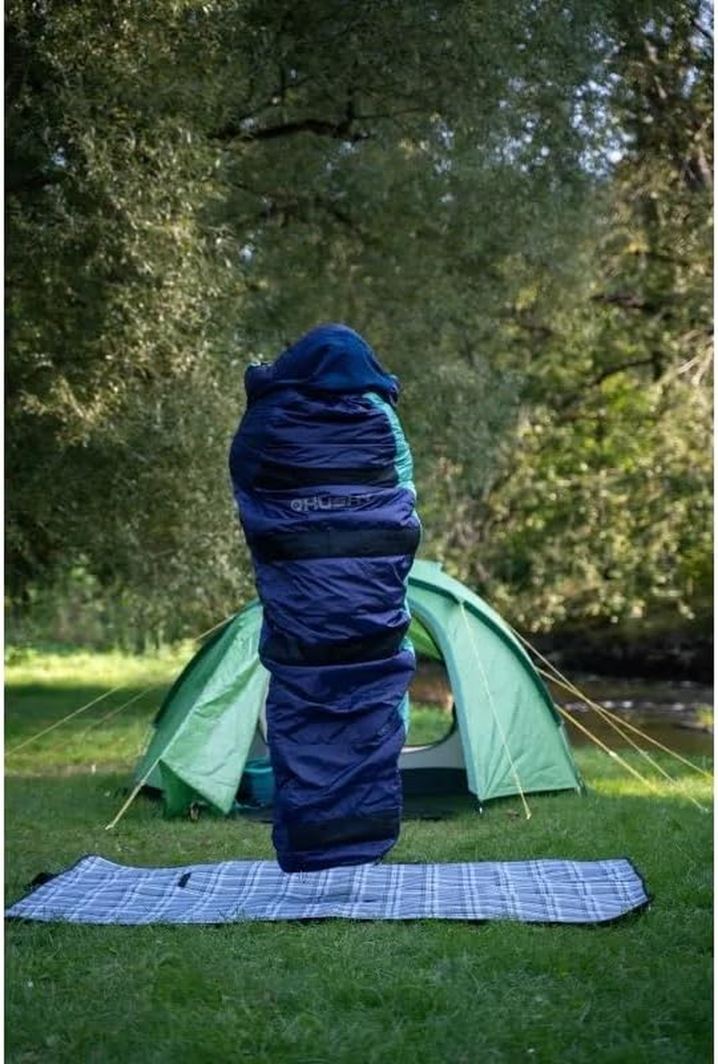 Husky Espace Ultralight Sleeping Bag 3 Seasons up to -6&deg;C, Warm Summer Mummy Sleeping Bag for Adults, Summer Sleeping Bag for Camping, Trekking and Outdoor (Blue/Mint, 210 X 85 Cm) image number 3