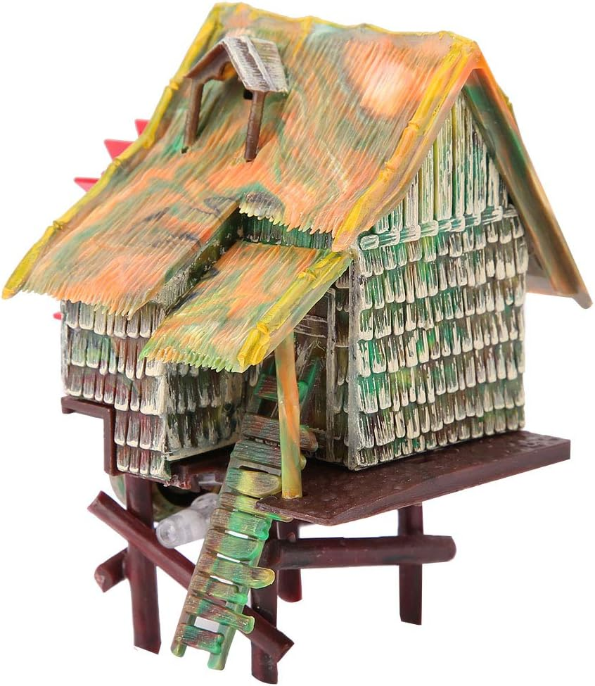 Vividly Color Rotatable Waterwheel Windmill Aquarium, Aquarium Big Water Wheel Landscaping, Waterwheel Hut for Aquarium Office Fish Tank Household(Small Waterwheel) image number 4