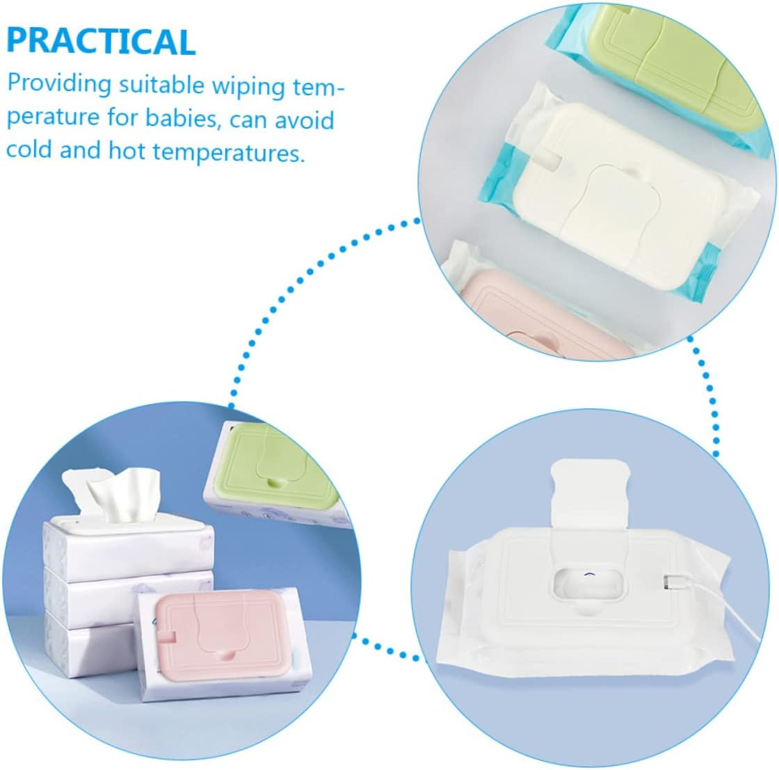 SECFOU Wipes Warmer for Wet Tissues Dispenser Portable Wipes Case Temperature Control for Diaper Changing Scenario image number 2
