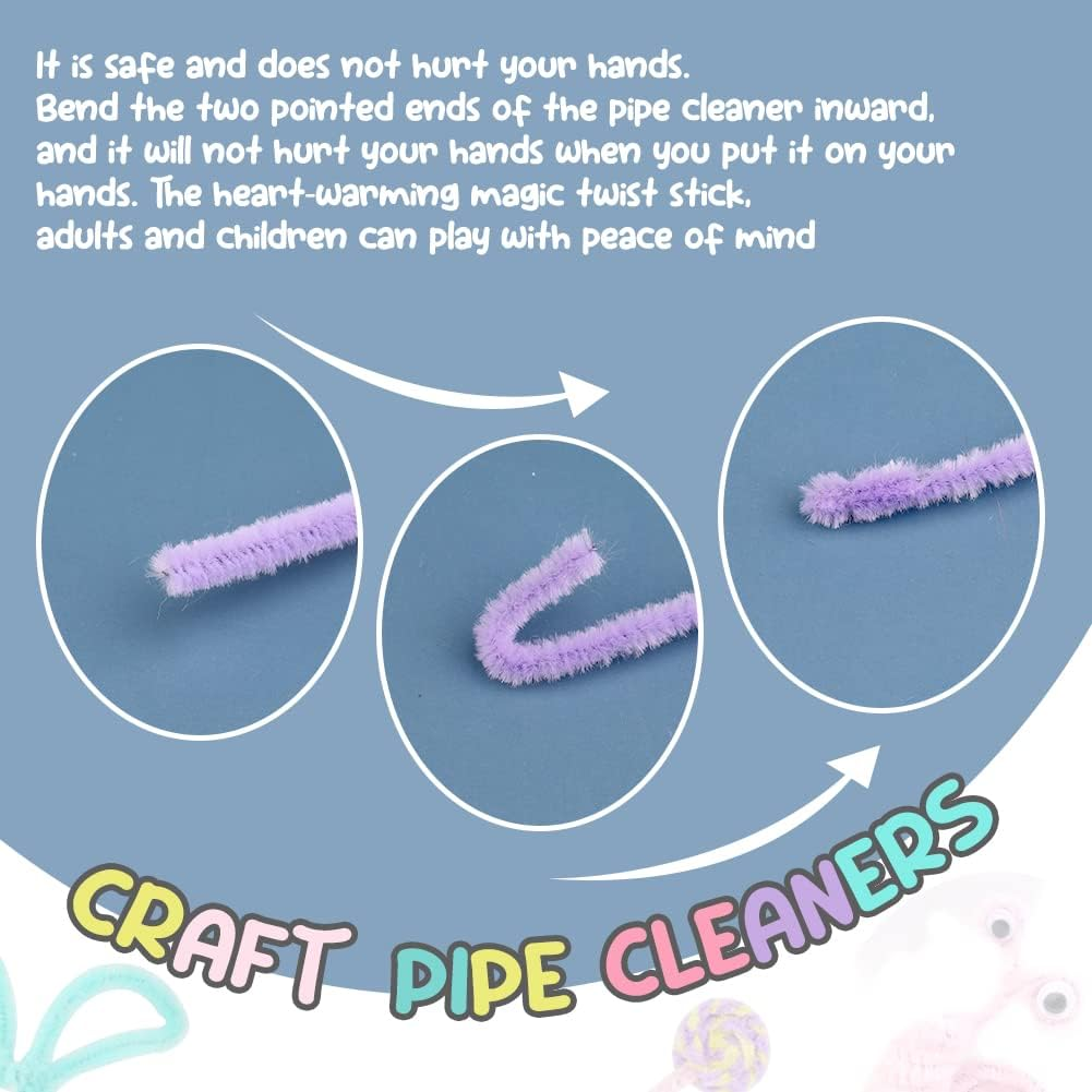 200 Pcs Pipe Cleaners Craft, Pipe Cleaners Chenille Stem,7 Assorted Colors Pipe Cleaners Craft Supplies for Pipe Cleaners DIY Arts Crafts Decorations image number 2