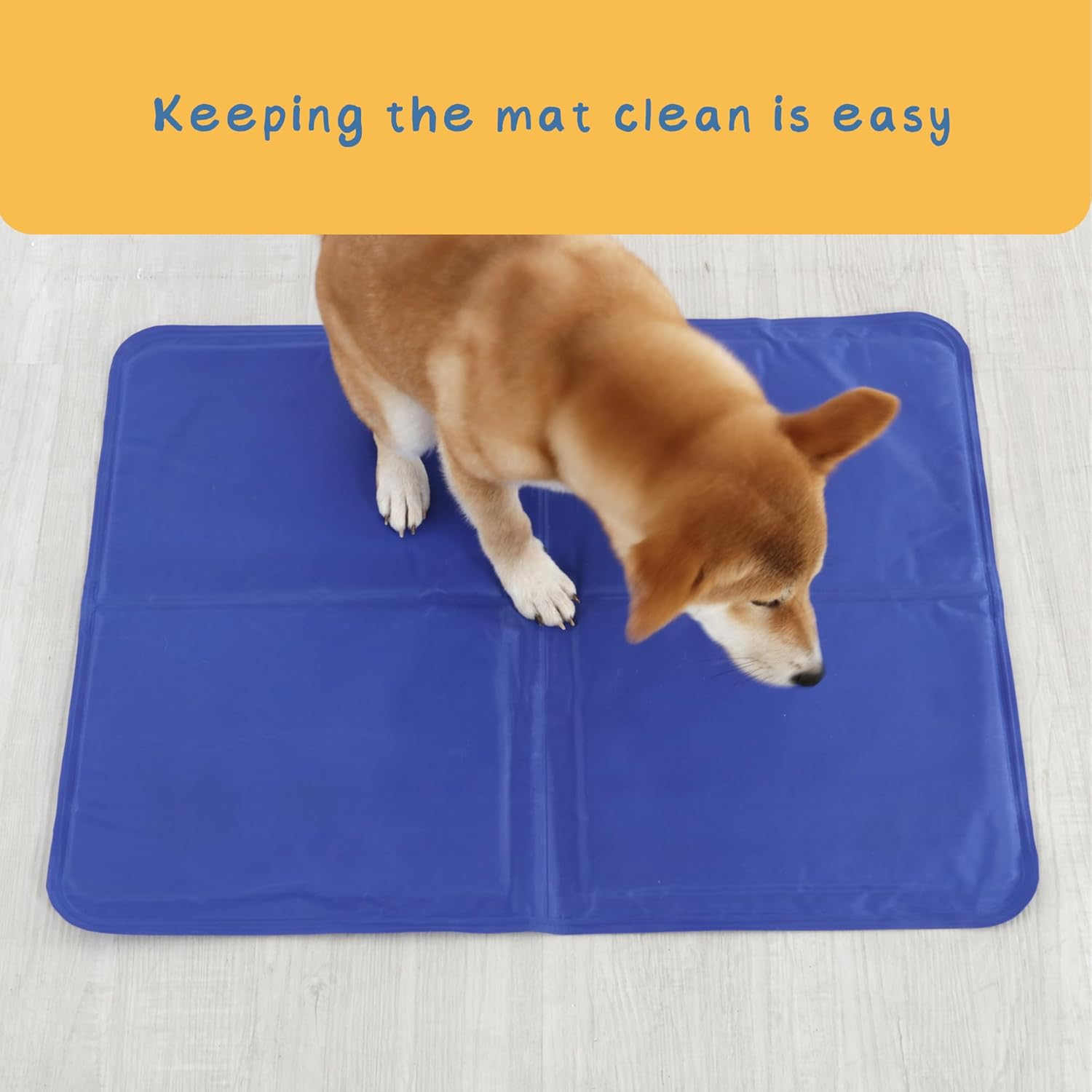 Paw Paws Self Cooling Dog Mat, Non-Toxic Summer Rectangular Cool Gel Pet Pad, Suitable for Crates, Kennels and Bed Medium 40X50Cm