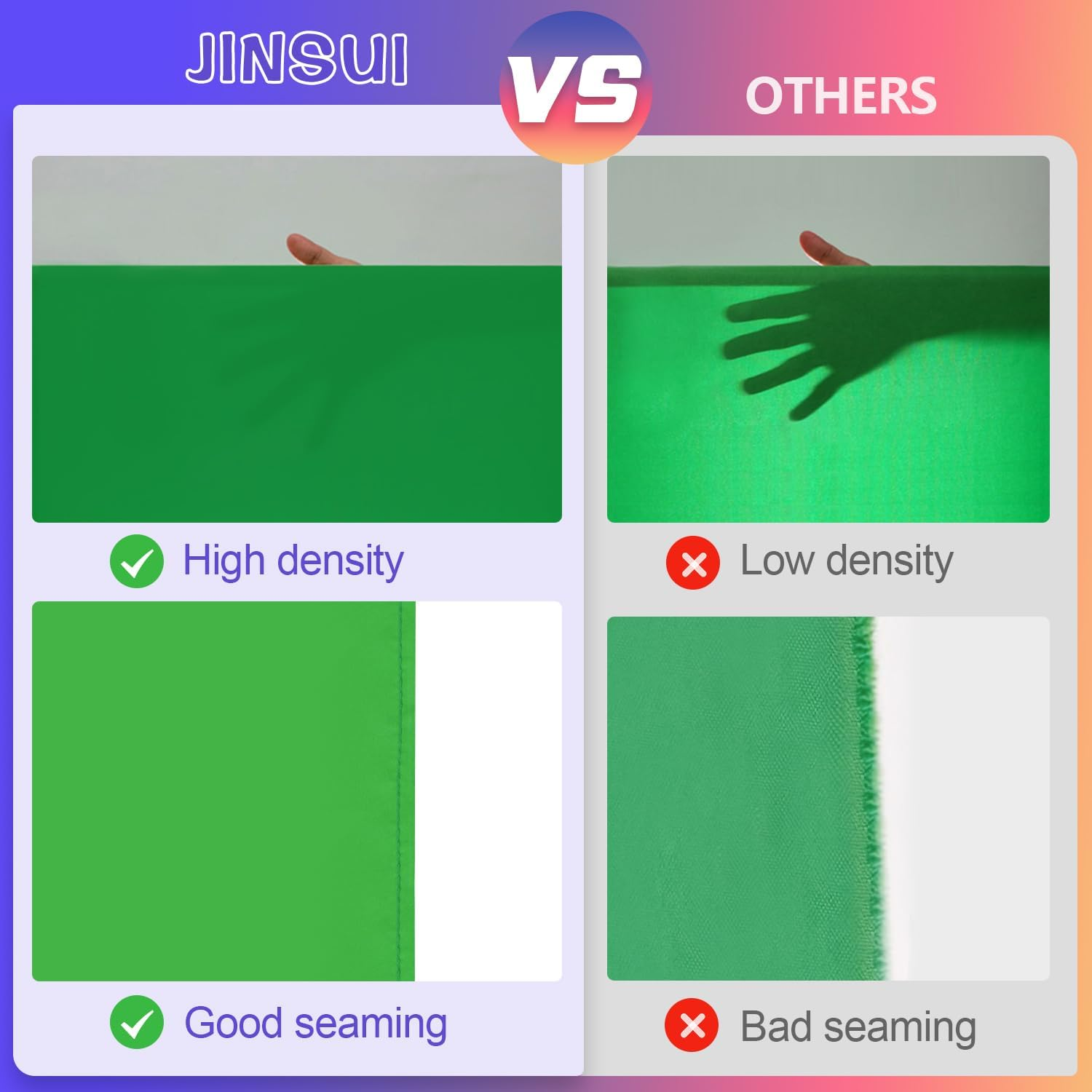 Green Screen Backdrop 10X10 Ft, Chroma Key Greenscreen Background for Streaming Zoom, Photo Backdrop Curtain for Photography, Thick Polyester Fabric Cloth Sheet for Photoshoot Video (Backdrop Only) image number 6