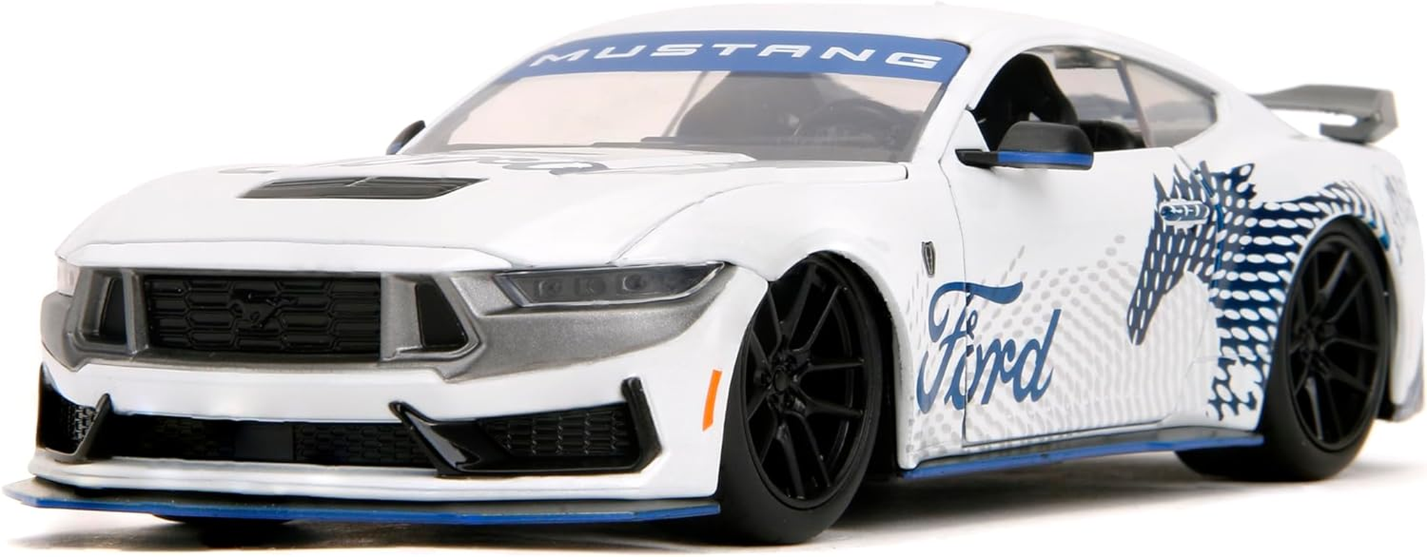 Jada Big Time Muscle 1:24 2024 Ford Mustang GT Dark Horse Die-Cast Car, Toys for Kids and Adults(White)