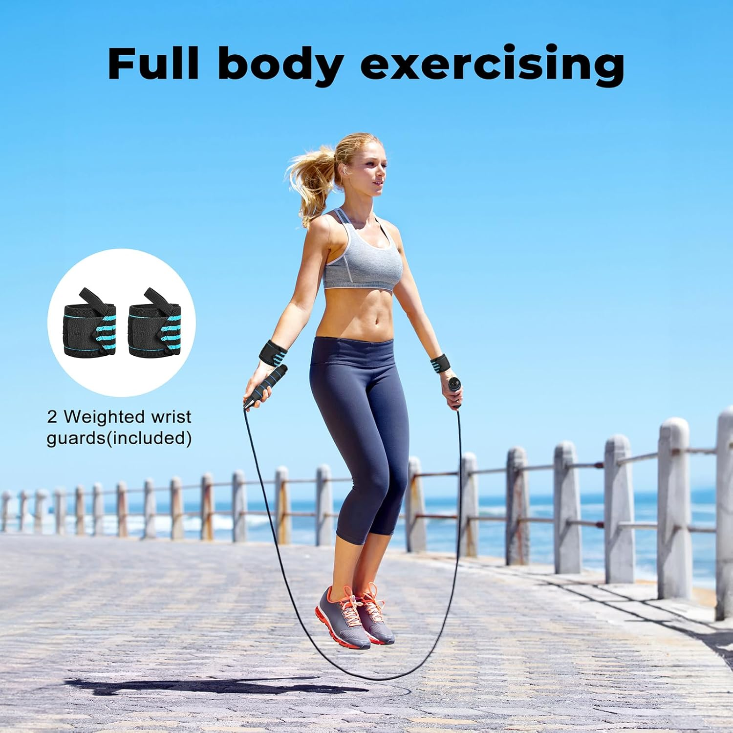 Centra Resistance Bands Set, Elastic Exercice Loop Bands, Figure 8 Resistance Band, Jumping Rope, Working Out, Arms, Shoulder, Leg Stretching, Home Gym Equipment for Women Men, Carry Bag image number 1