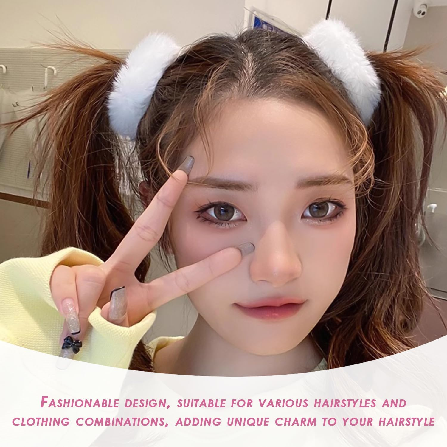 Pack of 6 Plush Hair Ties, Cute Hair Ties, Soft Hair Ties, Elastic Hair Ties, Ponytail Hair Accessories, Girls Hair Accessories, Hair Accessories