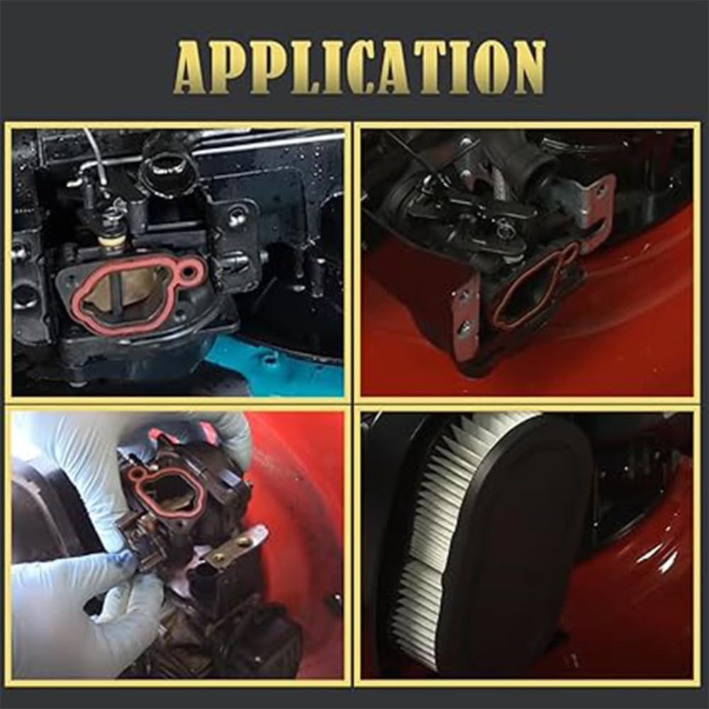 Carburetor for Toro 22&rsquo;&rsquo; Model 20339 163Cc Lawn Mower with Briggs &Stratton Engine 7.25 with Air Filter Rep. 593260 20332 20333, Spark Plug, Reinforced Fuel Hose, Fuel Filter and Clamps image number 3