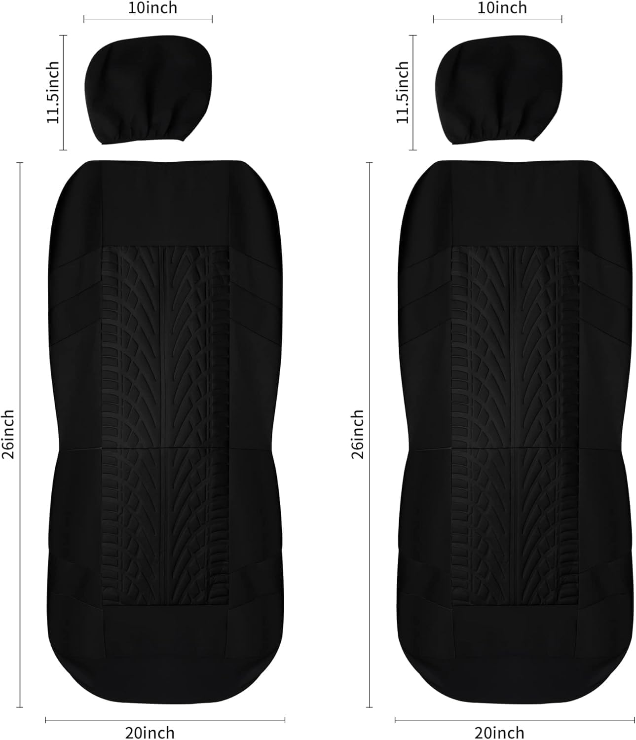 Car Seat Covers Front Pair,Universal Cloth Front Seat Covers for Car,Breathable and Washable Seat Covers for SUV, Sedan, Van, Automotive Interior Covers, Airbag Compatible, Black image number 6