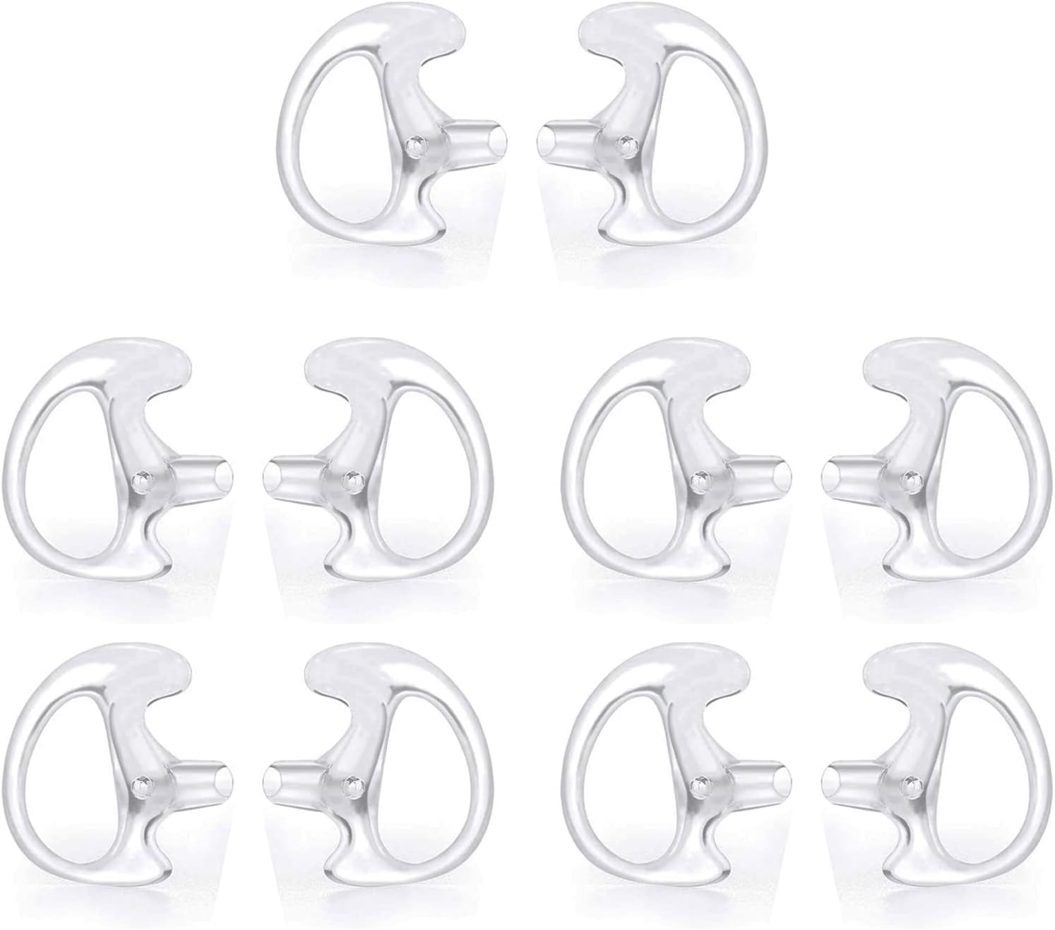 Replacement Earmold Earpiece Earbud Earplug Ear Mold for Walkie Talkie Acoustic Tube Earpiece,Soft Silicone Earmould Replacement Earpiece Insert for Two Way Radio Air Acoustic Headset (Pair of 12)