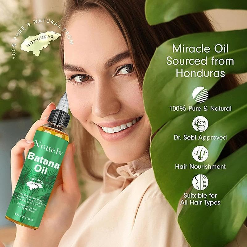 Organics Batana Oil for Hair,100% Pure, Skin Moisturizer, Eyebrows,Organic and Cold Pressed Hair Oil from Honduras,Enhances Hair & Skin Radiance, Leaves Your Hair Smoother Oil - 118ML image number 6
