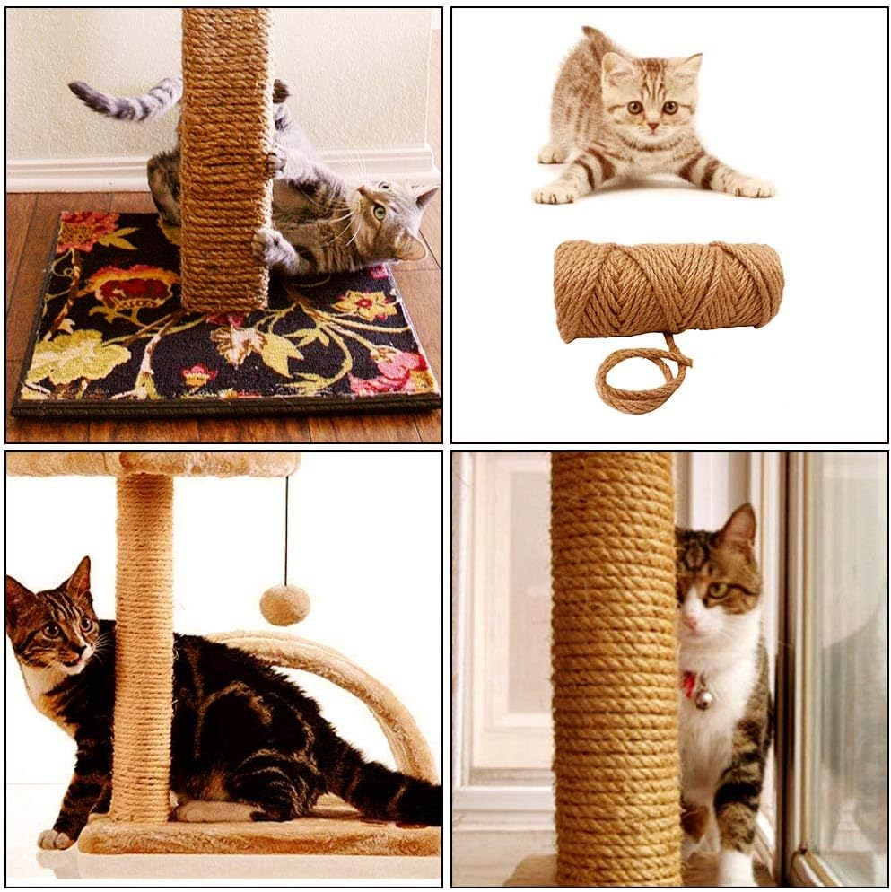 Leecogo 6Mm Jute Rope, 66 Feet 4 Ply Heavy Duty and Thick Twine Rope for Gardening, Crafting, Packing, Bundling and Home Decor image number 5