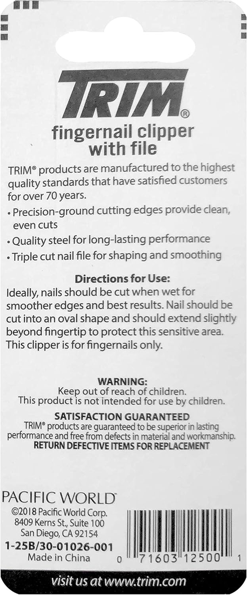 Trim Nailcare Fingernail Clipper with File Pack of 6 image number 2