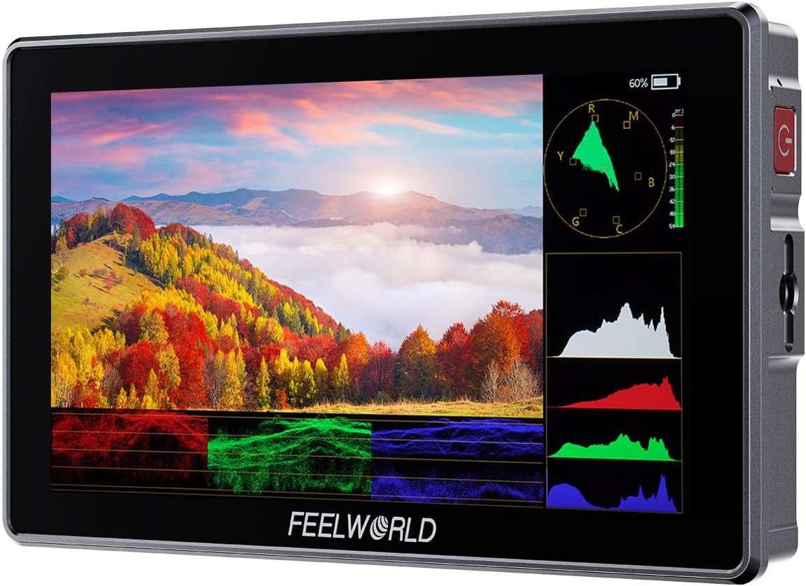 FEELWORLD H5 5.5 Inch 1200Nit 12G-SDI Touchscreen Camera Field DSLR Monitor 3D LUT Out Waveform HDR image number 1