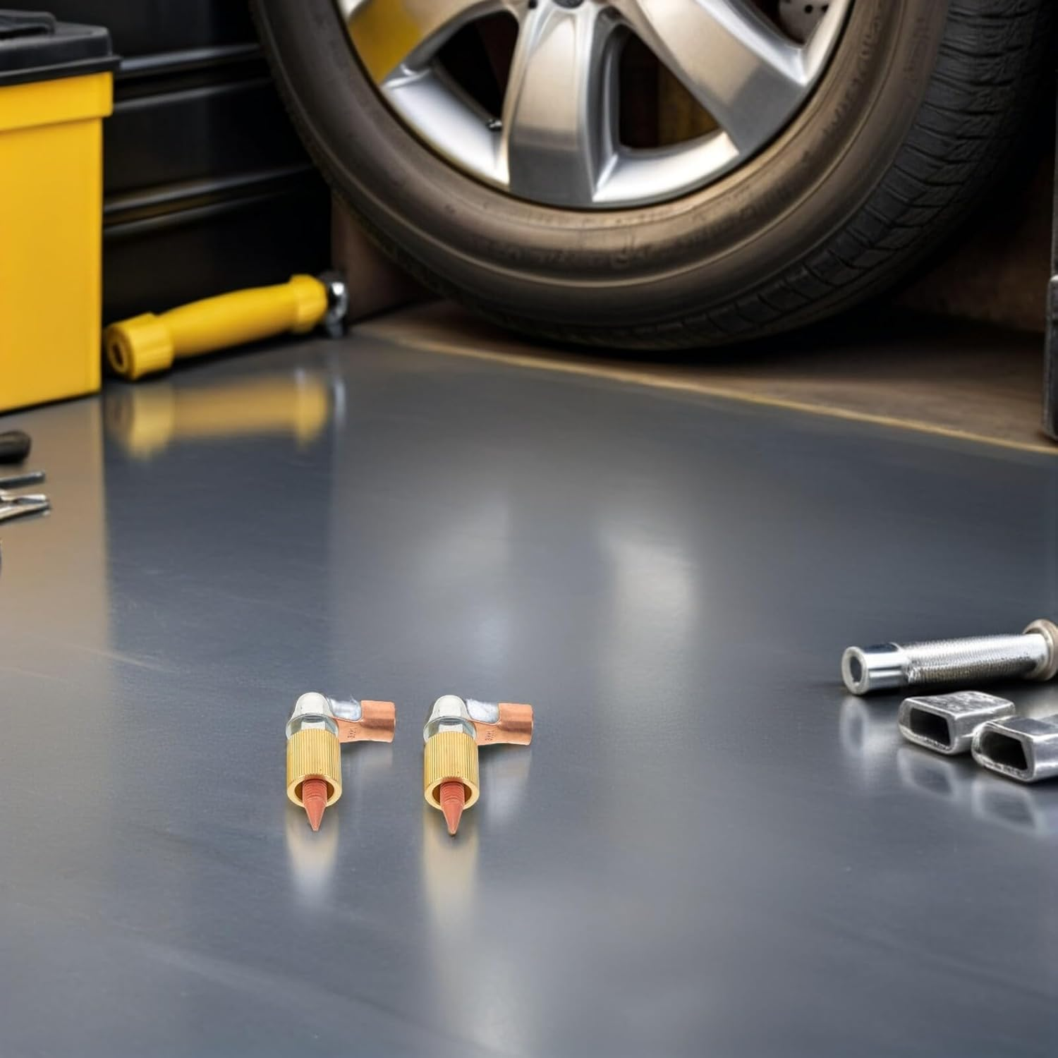 TOMETURE 2Pcs Auto Body Welding Ground Clamp Tools, Vehicle Panel Beating and Sheet Metal Dent Puller Attachments for Welding Machine Accessories, Copper Collet Chuck Body Panel Repair Kit image number 6