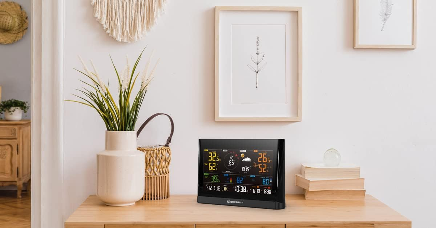 Bresser WLAN Comfort Weather Station with 7-In-1 Professional Sensor and Modern Colour Display, Black image number 5