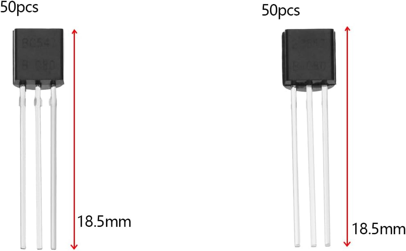 OTOTEC 100PCS Low Power Transistor Low Power Triode Transistor Kit BC547 NPN Transistor BC557 PNP Transistor for Solar Panel Electronic DIY Project image number 1