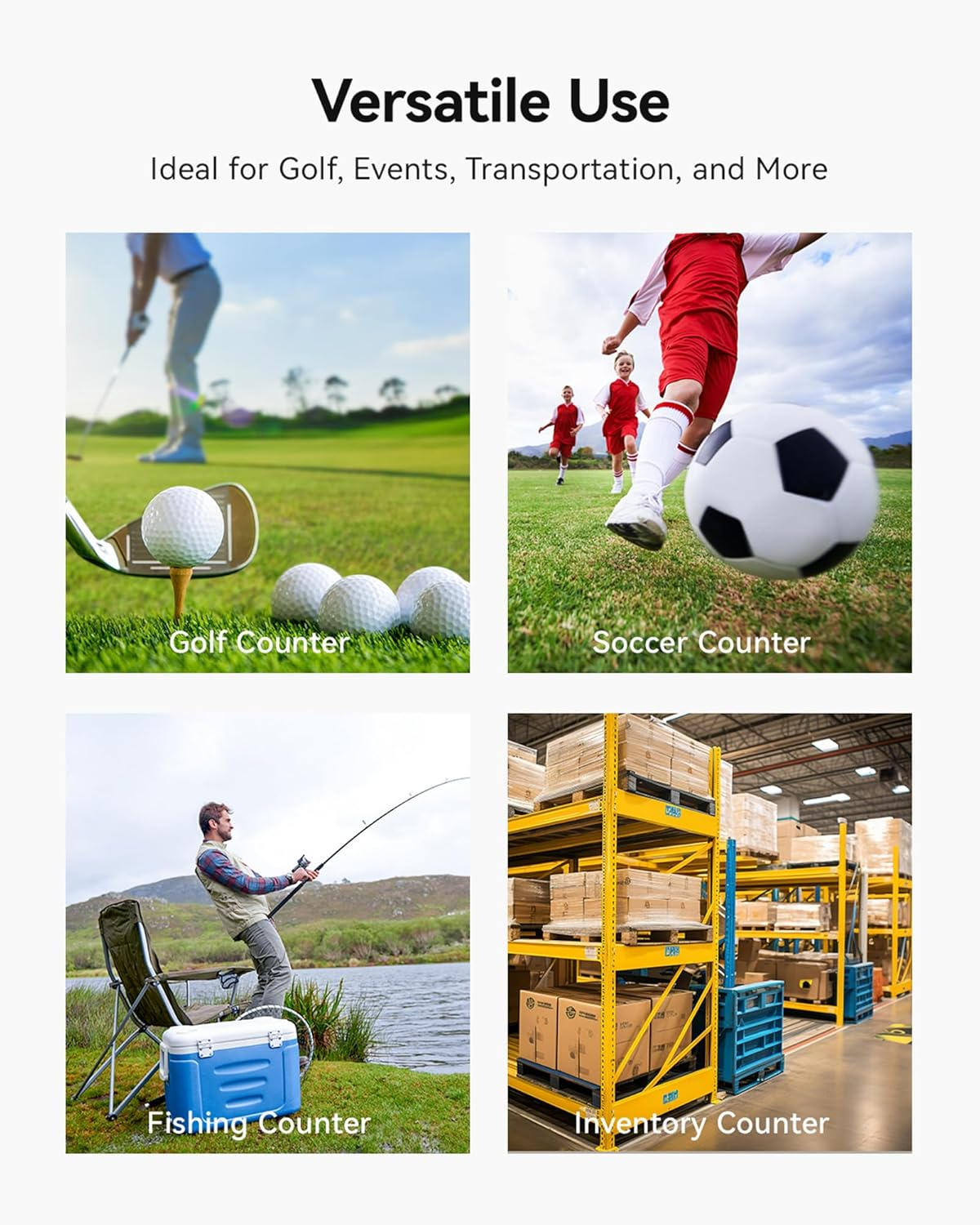 Clicker Counter, Hand Tally Counter Clicker, Metal Pitch Counter with 4 Digit Display and Finger Ring for Golf Stroke, Coaching, Lap, Row Sport, Event Counting image number 1