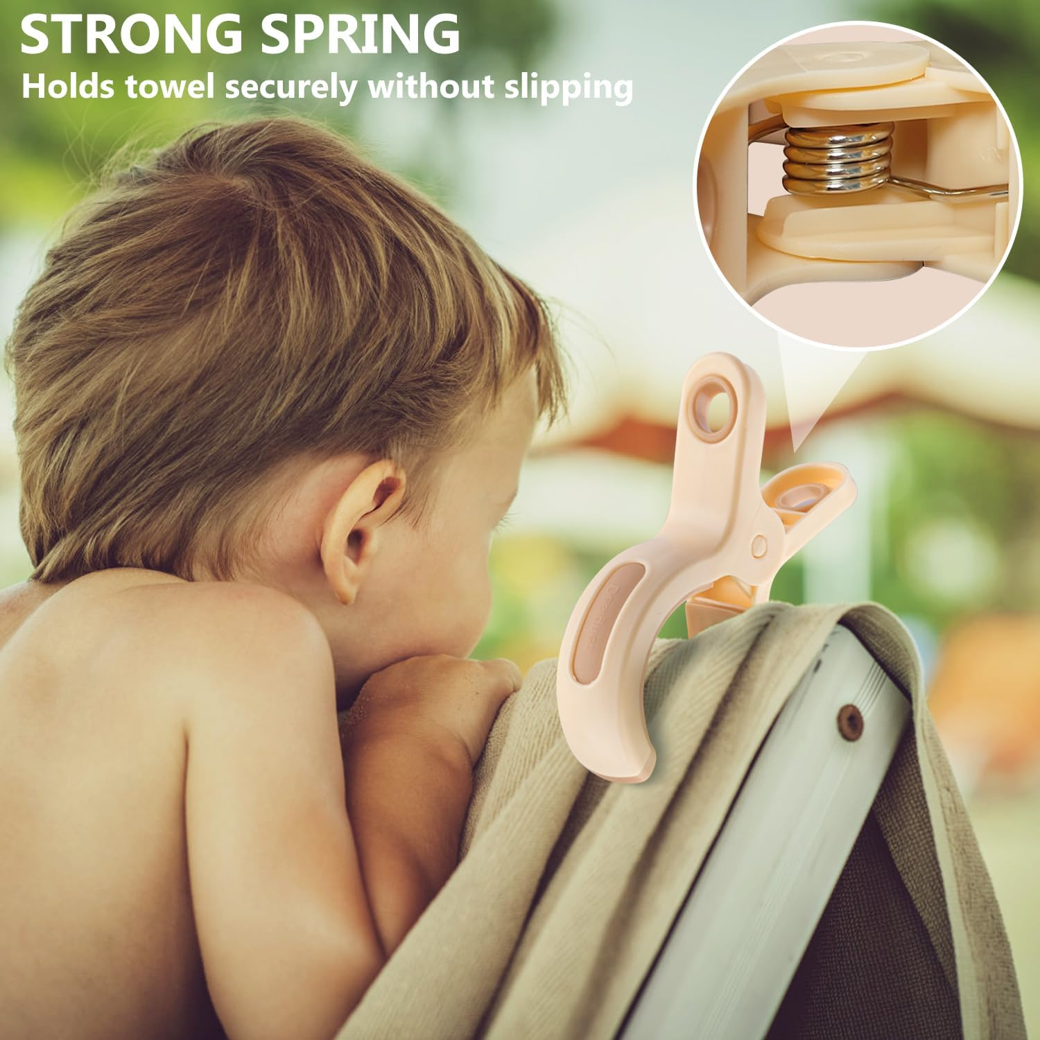 9 Pack Beach Towel Clips, Heavy-Duty Plastic Clothes Pins Bright Color Beach Chair Towel Holder Windproof Clothes Clips to Keep Your Towel Clothes Blankets (Pink) - Pink image number 4