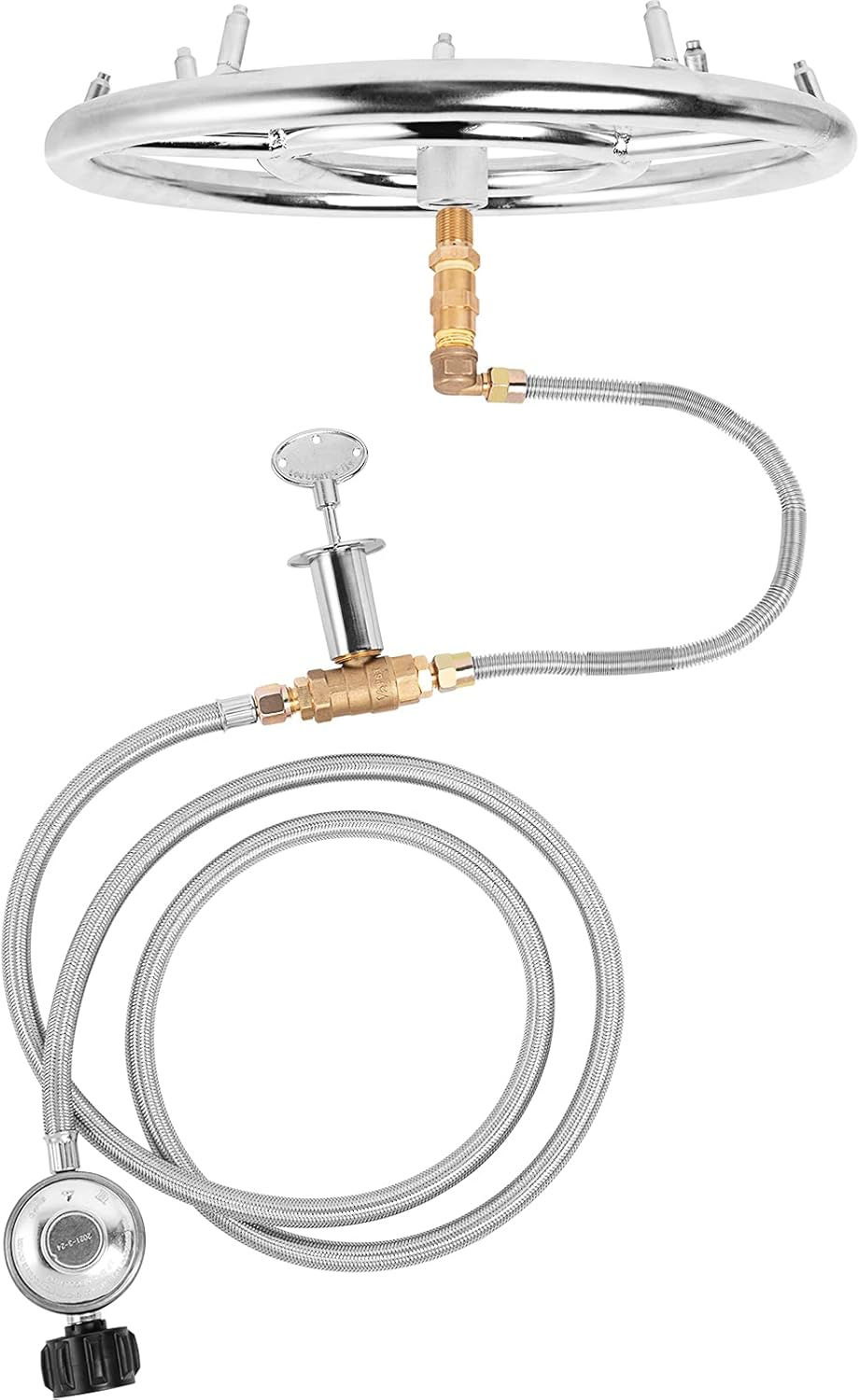 GASPRO Propane Gas Fire Pit Kit, with 12 Inch Jet Fire Pit Burner Ring, for DIY & Upgrade Propane Fire Pit, Fireplace, Heavy Duty 304 Stainless Steel, Indoor & Outdoor Use image number 2