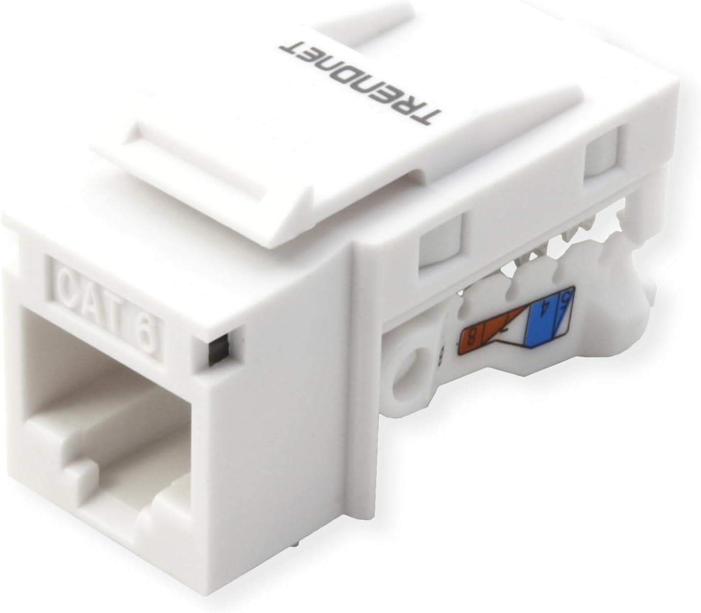 Trendnet Cat6 RJ45 Keystone Jack 50-Pack Bundle, TC-K50C6, Compatible with Cat5/Cat5E/Cat6 Cabling, Use with the TC-KP24 or TC-KP48 Blank Keystone Patch Panels(Sold Separately) White image number 4