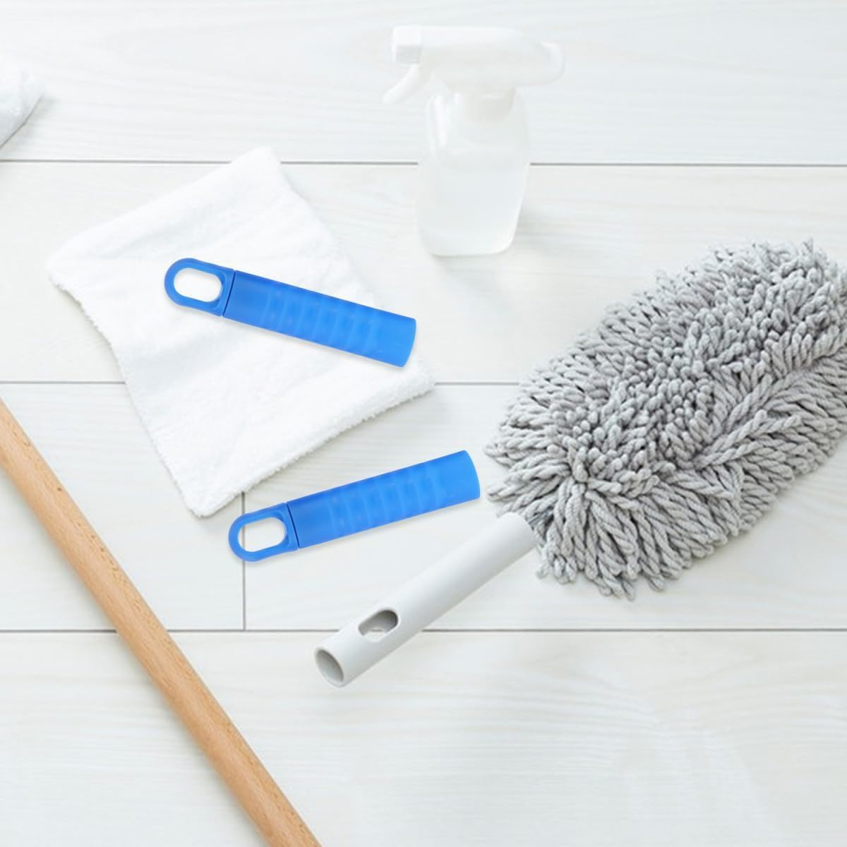 Gorise 5Pcs Mop Rod Handle Caps Ergonomic Broom Handle Sleeves for Dustpan Installation Hand Protection Design Versatile for Home and Office Cleaning