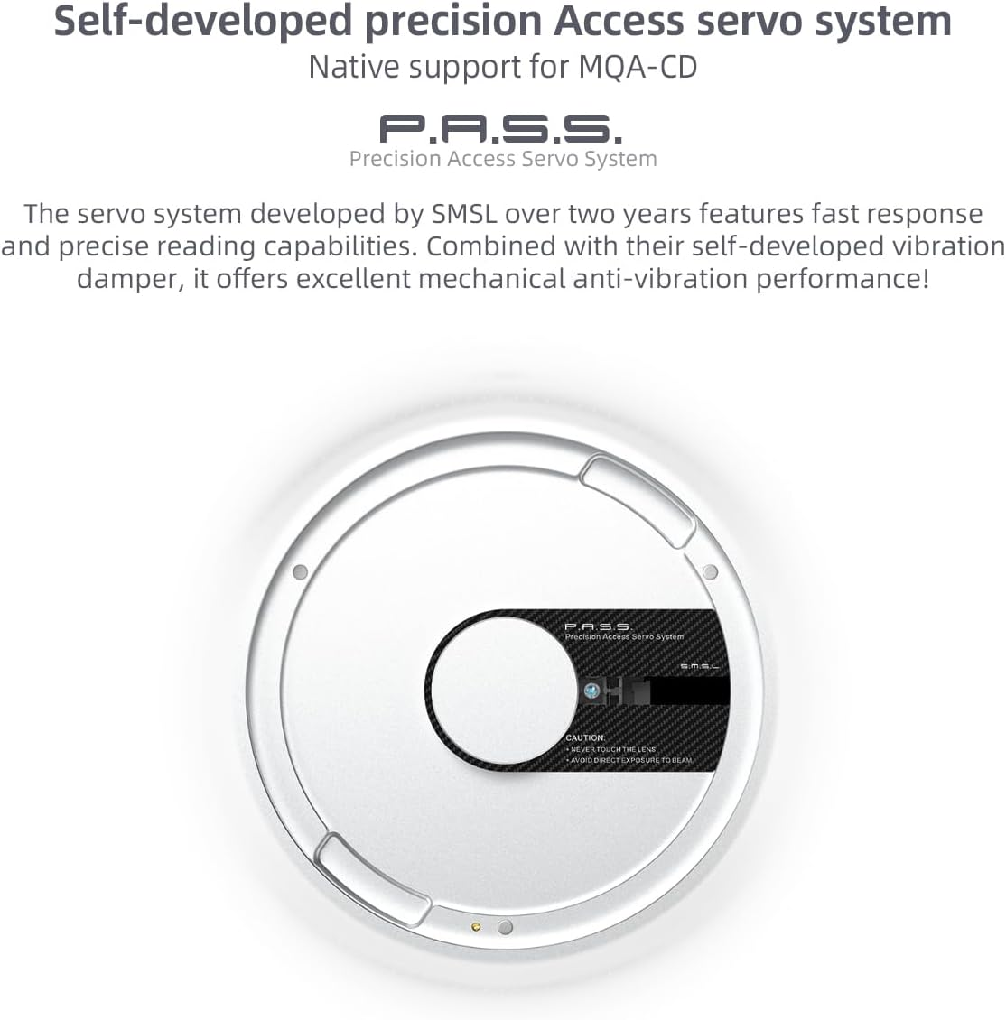 SMSL PL200T CD Player for Home, Usb/Clock Input Optical/Coaxial/Iis/Aes/Ebu Output Hifi MQA-CD Transport 32Bit/768Khz DSD512 P.A.S.S. System Desktop Audo Player