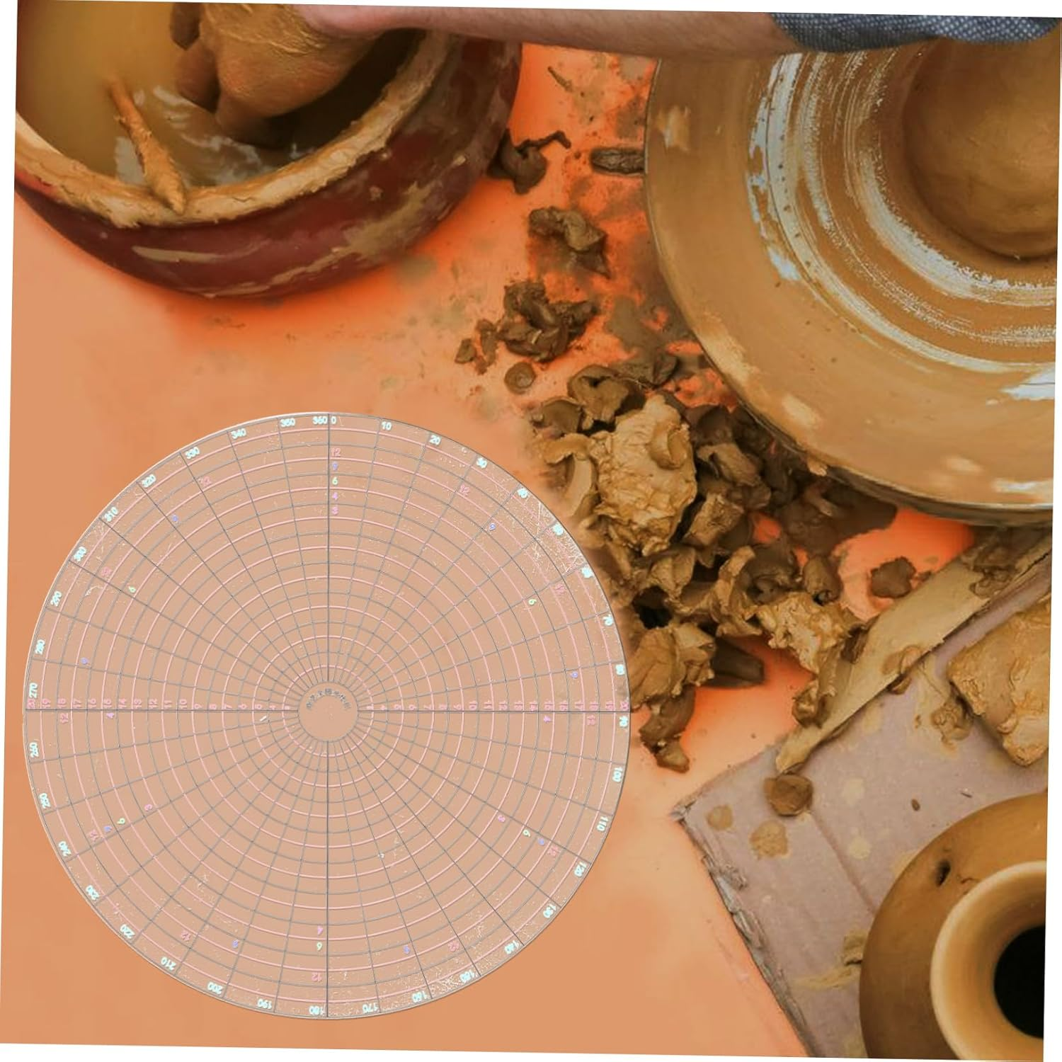 Hohopeti Ceramic Painting Template Kit Pottery Clay Divider Tools Pottery Measuring Gauge Circle Maker for Diy Sculpture and Artistic Creations image number 3