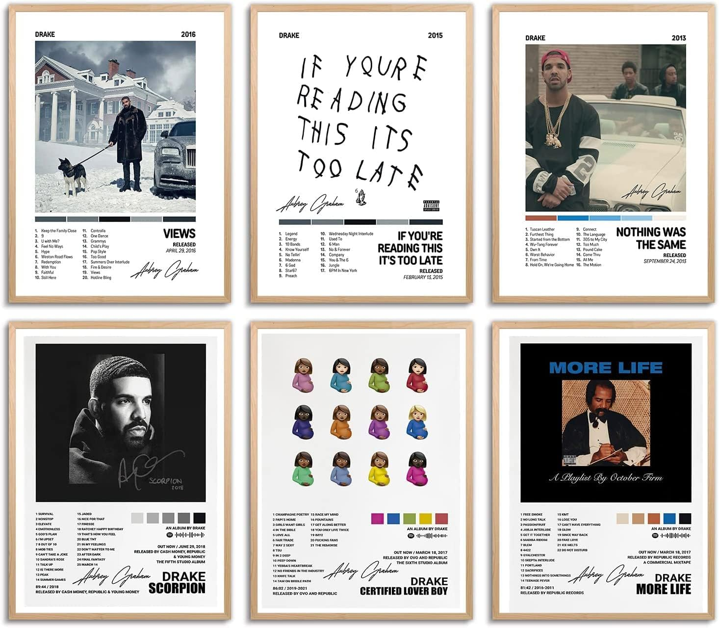 To a Butterfly Good Kid City Damn Music Album Cover Signed Limited Canvas Wall Art Room Aesthetics Decor Set of 6 Unframed 8X10 Inch Poster