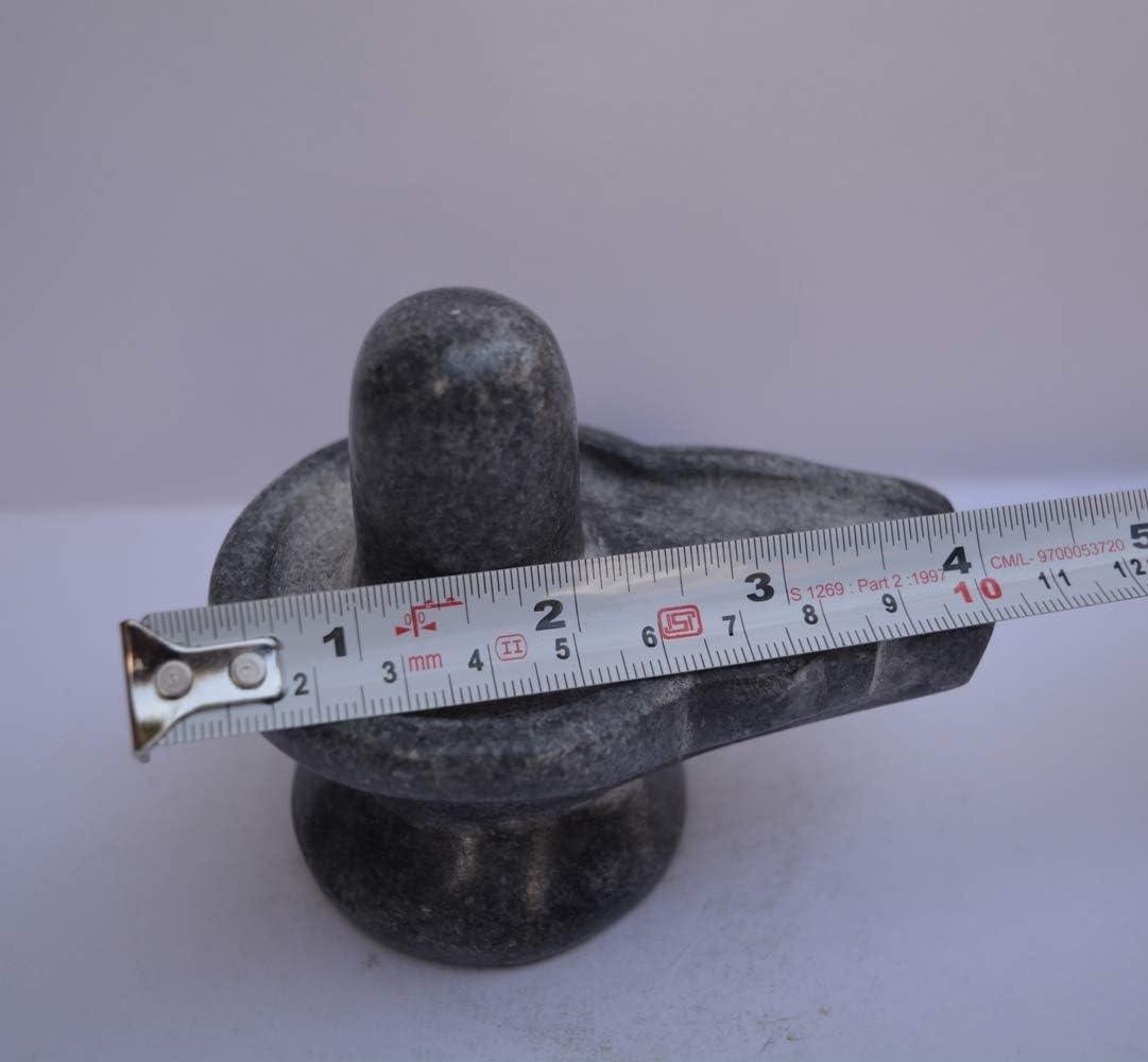 Black Stone Shiva Lingam 4 Inch &ndash; Handcrafted Shivling Idol for Pooja, Temple & Home D&eacute;cor | Natural Stone Lingam Statue for Spiritual Worship & Meditation | Traditional Hindu Gift Item image number 1