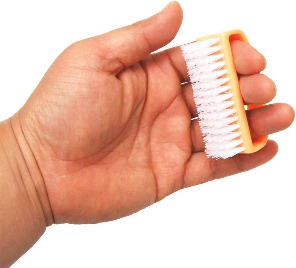 Luxxii (6 Pack) Color Handle Grip Nail Brush - Color May Vary. Fingernail Scrub Cleaning Brushes Nail Hand Scrubbing Cleaning Brush. image number 2