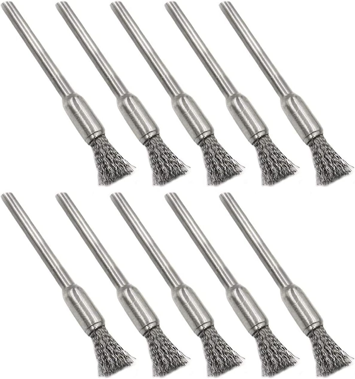 KEWAYO 30Pcs Stainless Steel Wire Brushes 1/5&Prime;(5Mm) X 1/8&Prime;(3Mm) Wire Brush Rust Paint Removal Bits Polishing Rotary Tools image number 4