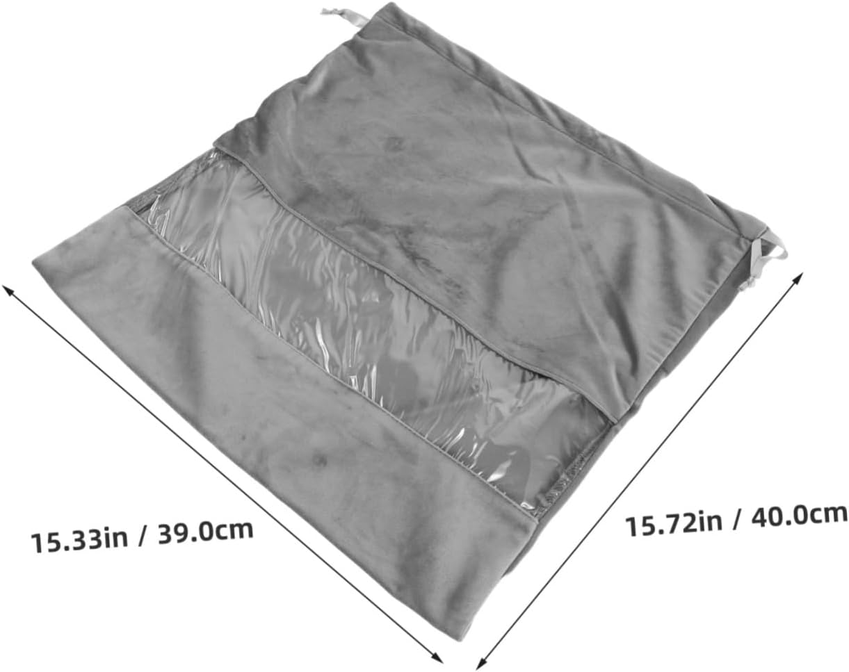 WOFASHPURET Drawstring Hair Tool Bag Lightweight Dustproof Storage Pouch for Travel and Home Portable Organizer for Hair Dryers Curling Tools and Personal Items Gray - Black image number 2