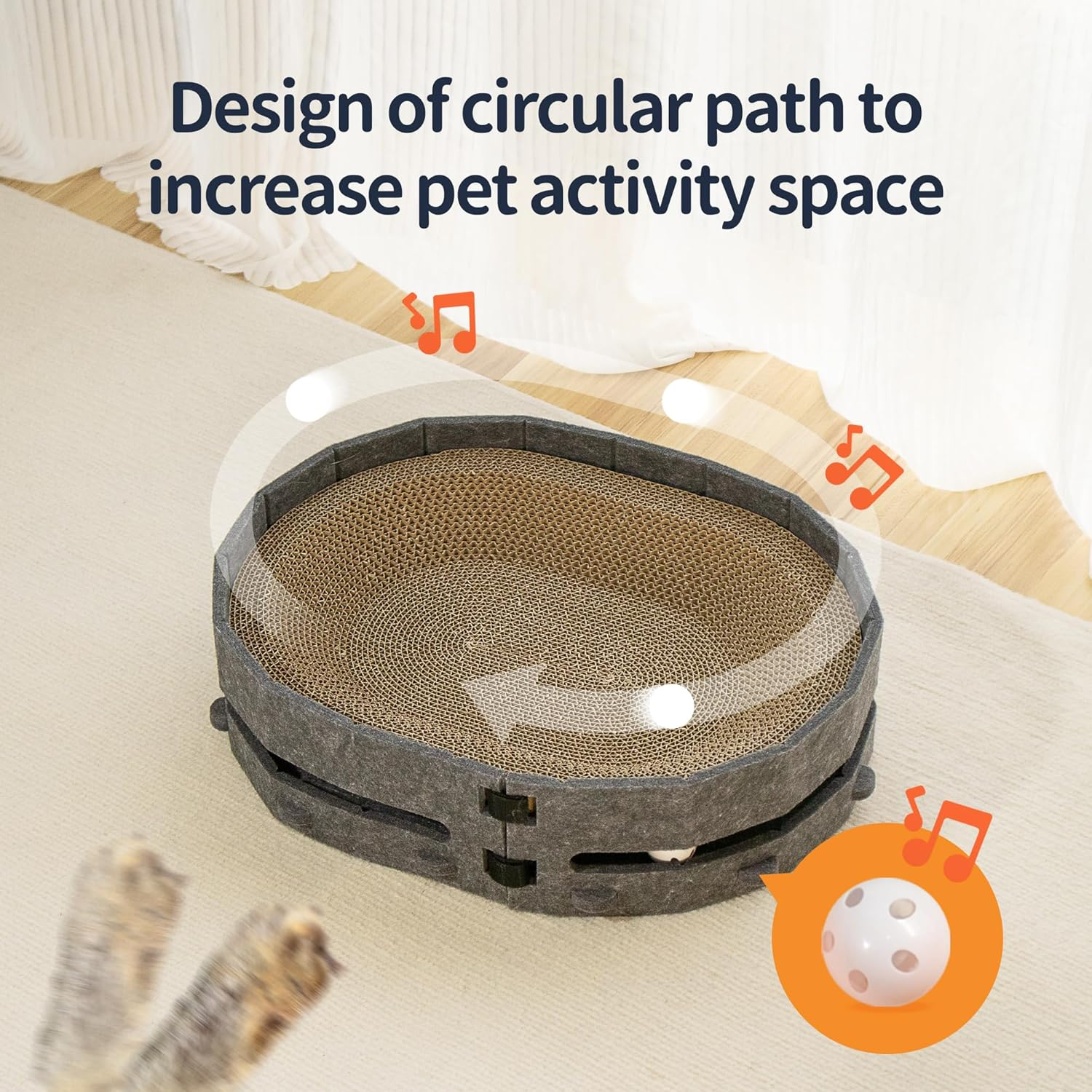 Cat Scratcher Cardboard, Cat Scratching Post, Cat Scratch Accessory image number 4