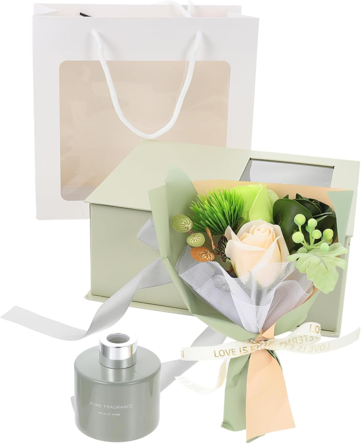 WOONEKY 1Set Artificial Soap Flower for Thanksgiving Day and Valentine'S Day Elegant Aromatherapy Present High Packaging for Home Decoration and Romantic Surprises image number 2