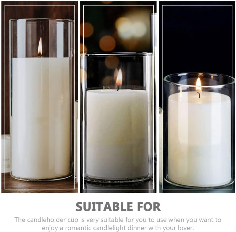 DOITOOL Glass Cylinder Vase Set of 9, Clear Glass Cylinder Vases for Centerpieces, Glass Hurricane Candle Holders for Pillar Candles, Floating Candle Vase for Wedding Decoration