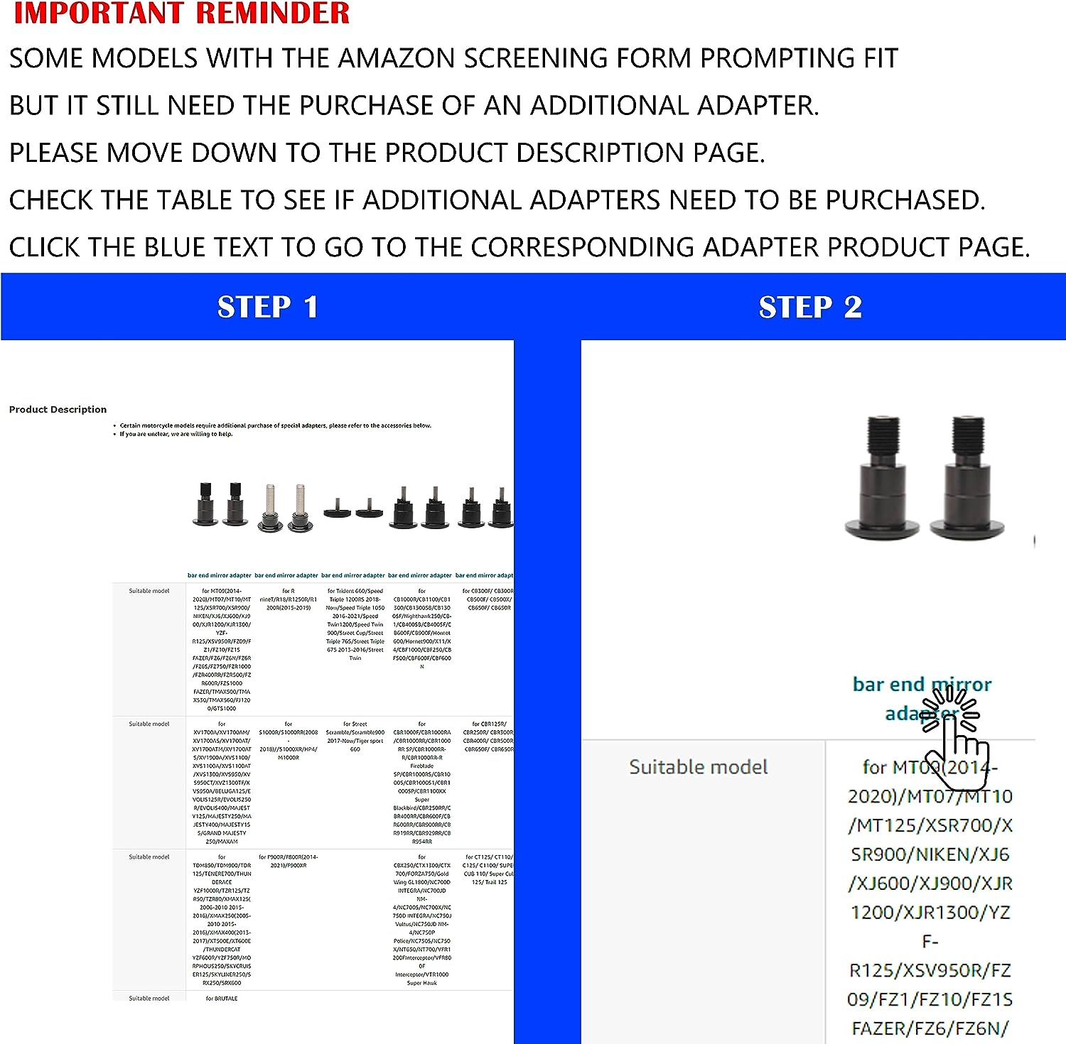 FENRIR CNC Aluminum Alloy round Cafe Racer Retro Black Motorcycle Bar End Mirrors Side 22MM 7/8" Inch Handlebar Mirror Universal Rear View for M8/M6 Sport Naked Street Bike Cruiser Minimoto Scooter image number 4