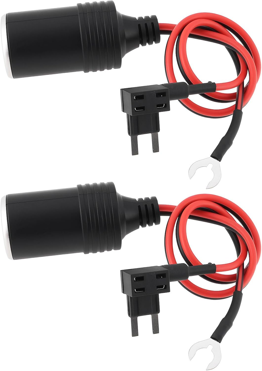 2Pcs 12V Car Cigarette Lighter to Small Fuse Battery Adapter Plug image number 1