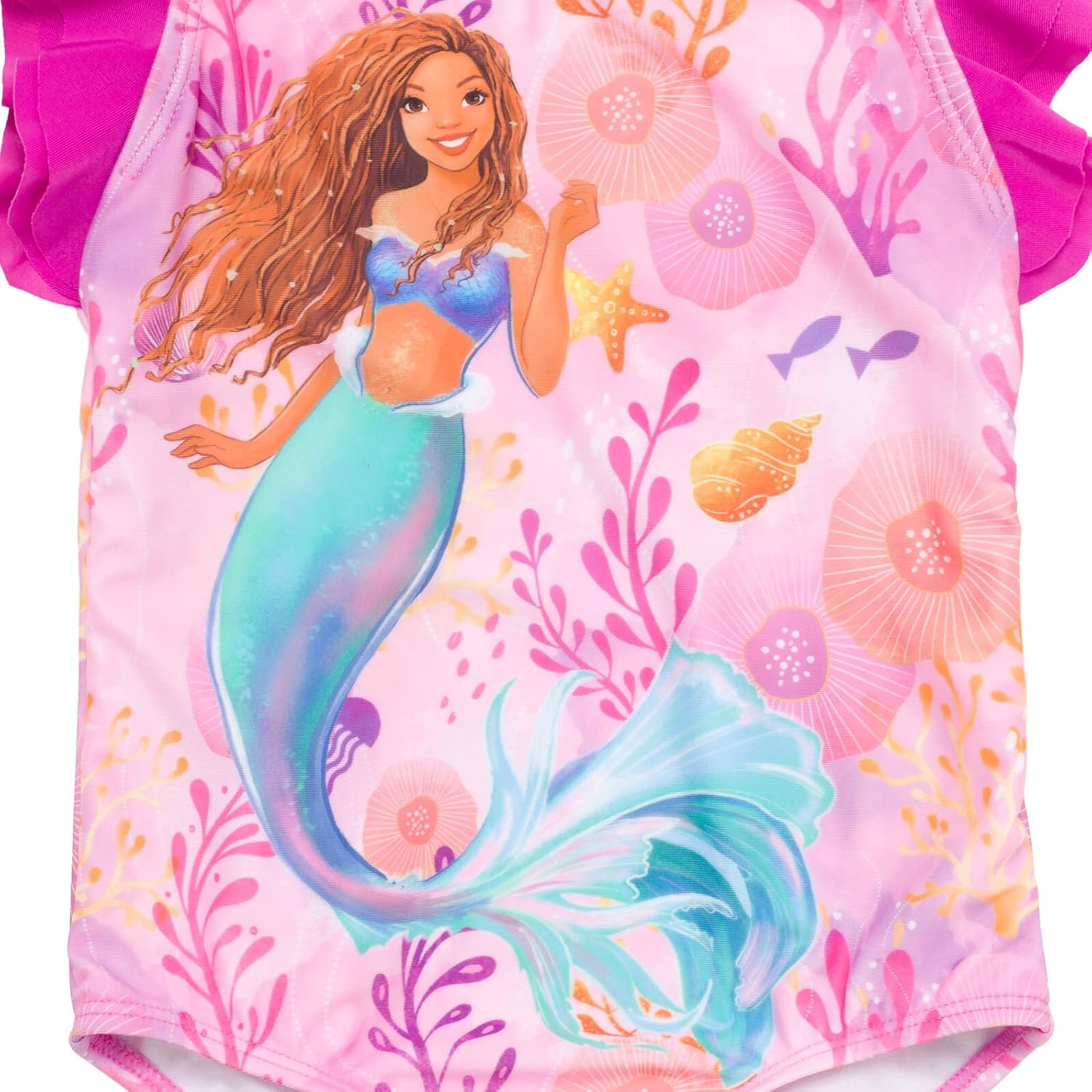 Disney Little Mermaid Ariel Girls One Piece Bathing Suit Toddler to Big Kid image number 6