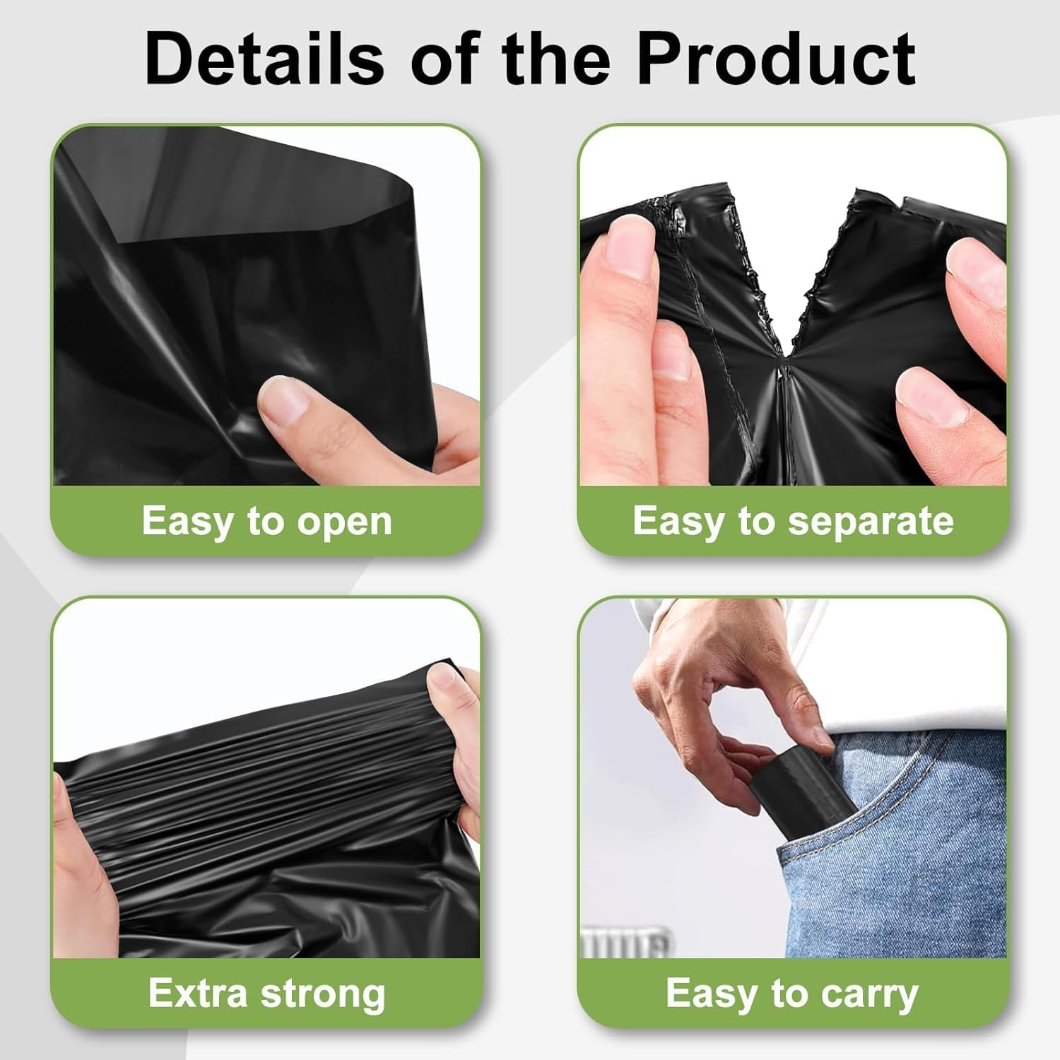 Dog Poop Bags, 400 Counts 20 Rolls Unscented Poop Pet Waste Bags, Leak Proof and Extra Thick Waste Bags Refill Rolls for Small Medium Large Dogs and Cats image number 1