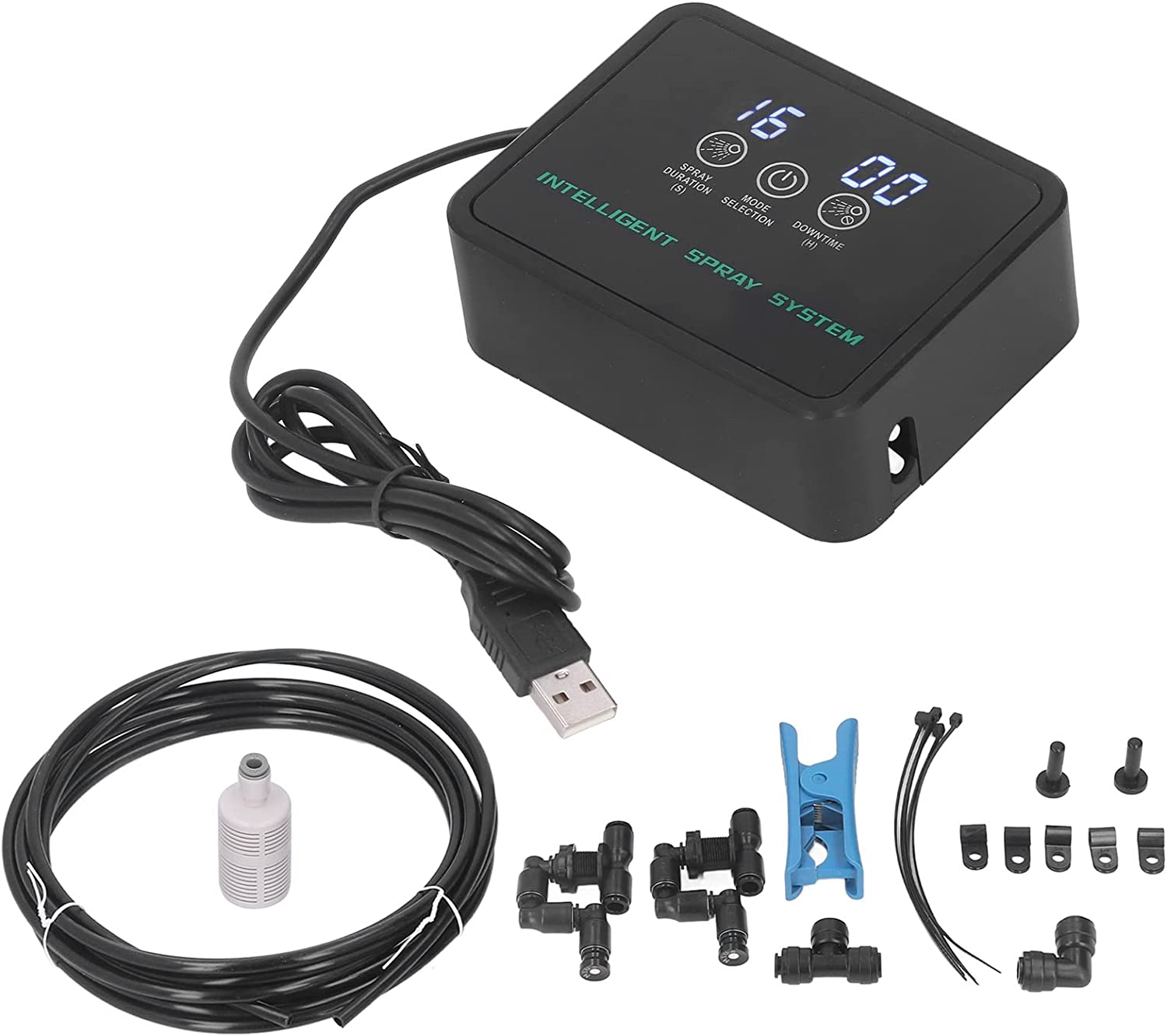 Smart Reptile Atomizer, ABS Plastic Electronic Humidifier with 360 Degree Rotatable Nozzles, Timer Control, 5M Pipeline for Amphibians Terrarium image number 6