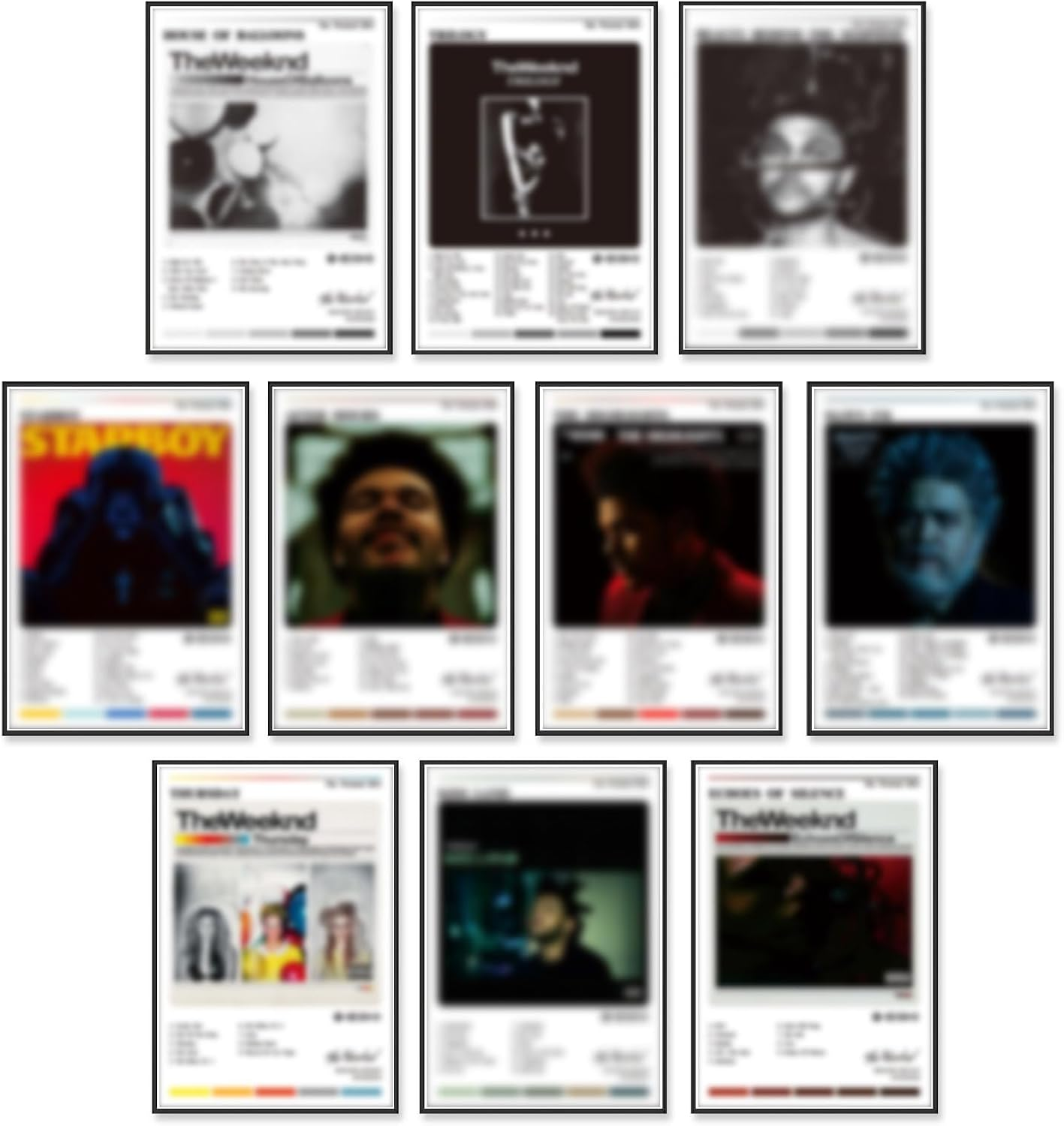 The Weeknd Album Cover Posters (10 Pcs 8X12 Inch) Paper Prints Unframed Poster, Wall Art for Room Decor Aesthetic Bedroom image number 2