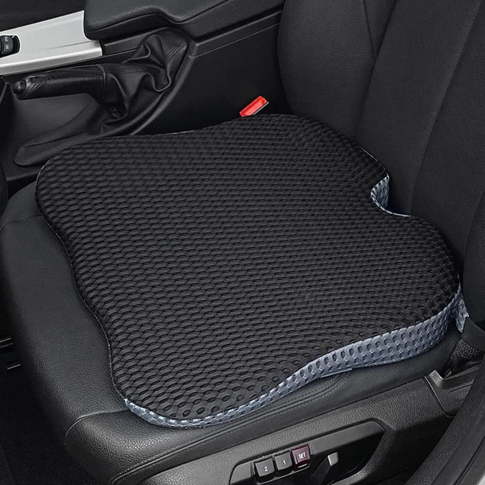 Universal Memory Foam Car Seat Cushion for Driving Wedge Booster Support Adults Driver Seat Cushions Tailbone Back Pain Pressure Relief Office Chair Wheelchair Pad image number 1