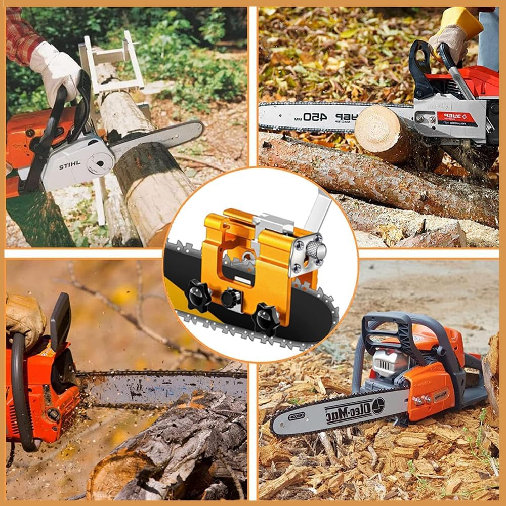 Chainsaw Sharpener, Chainsaw Sharpener Jig,Chain Saw Sharpener Kit Tool with 5 Titanium-Plated Diamond Bits, Chainsaw Vise and Hand-Cranked Chainsaw Sharpening Jig Kit,For Chain Saws and Electric Saws image number 3