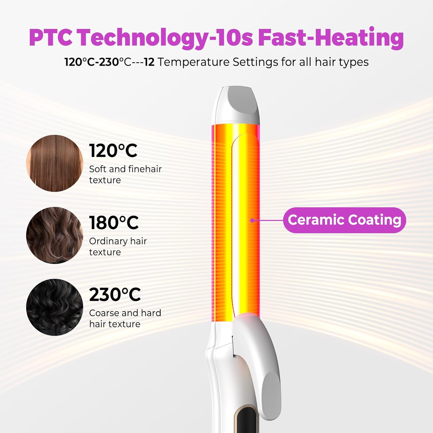 UMIGA 2-In-1 Straightener and Curling Iron Combines Curls and Smooth Hair in One Device, 32Mm Ion Ceramic Curling Iron, 12-Stage Temperature Display with Digital Display, Two Functions image number 2