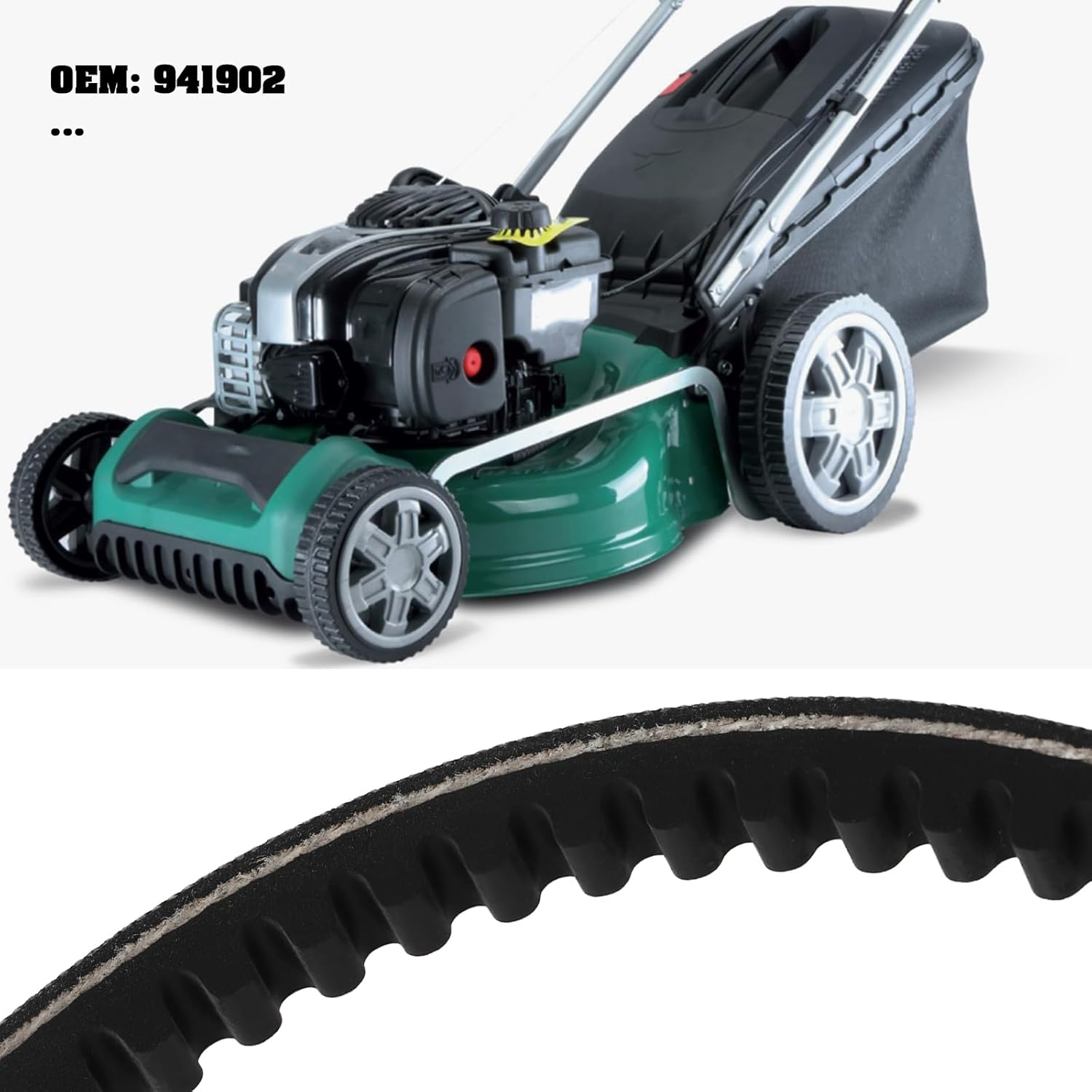 Toothed Drive Belt 941902 L750Xw10Xd8Mm Compatible with QUALCAST XSZ46B -SD Gasoline Lawn Mower Transmission